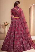 Load image into Gallery viewer, Dark Pink Crystal Heavy Designer Work Soft Net Wedding Lehenga Choli