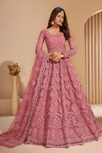 Load image into Gallery viewer, Dusky Pink Heavy Designer Work Soft Net Wedding Lehenga Choli