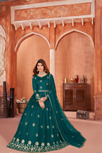 Load image into Gallery viewer, Morpich Embroidered Art Silk Anarkali Dress