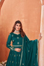 Load image into Gallery viewer, Morpich Embroidered Art Silk Anarkali Dress