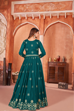 Load image into Gallery viewer, Morpich Embroidered Art Silk Anarkali Dress