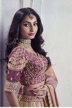 Load image into Gallery viewer, Dark Mauve Designer Bridal Embroidered Lehenga Choli In Dola Silk