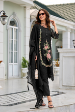 Load image into Gallery viewer, Black Lakhnavi Embroidered Suit