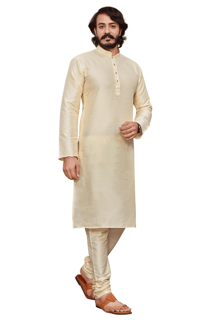 Cream Silk Kurta Pyjamas