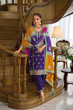 Load image into Gallery viewer, Purple Readymade Embroidered Chiffon Pant Suit Set