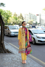 Load image into Gallery viewer, Yellow Cotton Embroidered Festive Wear Salwar Suit