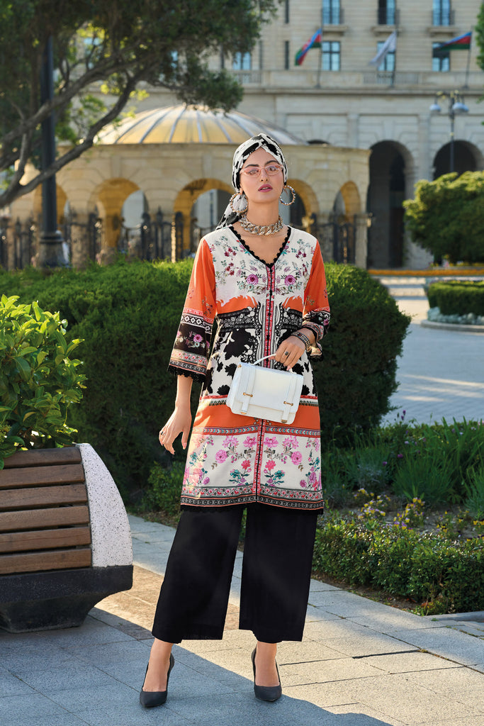 Orange Heavy Designer Work Traditional/Festive Special Pakistani Pant Style Suit