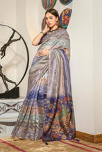 Load image into Gallery viewer, Martini Grey Organza Saree