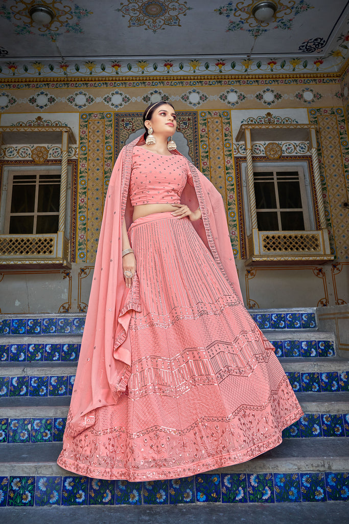 Pink Sequence Lehenga Choli