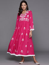 Load image into Gallery viewer, Indo Era Pink Embroidered A-Line Dresses - Diva D London LTD