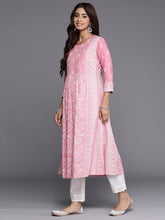 Load image into Gallery viewer, Indo Era Pink Printed A-Line Kurtas