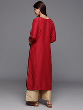 Load image into Gallery viewer, Indo Era Maroon Embroidered Straight Kurtas - Diva D London LTD