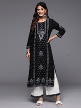 Load image into Gallery viewer, Indo Era Black Printed Straight Kurtas - Diva D London LTD