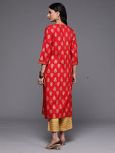 Load image into Gallery viewer, Indo Era Red Printed Straight Kurtas - Diva D London LTD