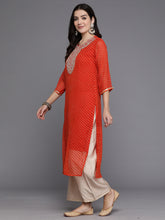 Load image into Gallery viewer, Indo Era Orange Printed Straight Kurtas