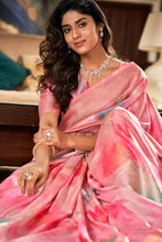 Load image into Gallery viewer, Pink Digital Tie-Dye Printed Silk Saree