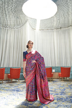 Load image into Gallery viewer, Blue Shaded Modal Pashmina Saree With Beautiful Heavy Designer Pallu