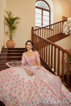 Load image into Gallery viewer, Pink Designer Sequins And Gotta Patti Embroidered Wedding Wear Lehenga Choli In Georgette