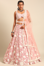 Load image into Gallery viewer, Rose Gold Chinon Sequins and Zarkan  Lehenga