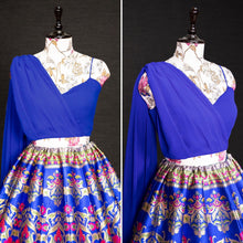 Load image into Gallery viewer, Royal Blue Floral Brocade Lehenga Choli