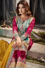 Load image into Gallery viewer, Teal Embroidered Art Silk Pakistani Suit