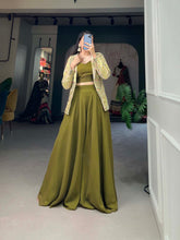 Load image into Gallery viewer, Green Lehnga Choli With Matching Jacket