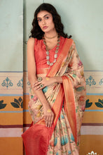 Load image into Gallery viewer, Oat Beige Banarasi Silk Saree With Woven Zari