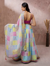 Load image into Gallery viewer, Multi Colour Organza Floral Design Digital Print Lehenga Choli &amp; Dupatta
