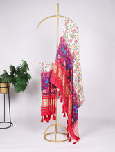 Load image into Gallery viewer, White Gaji Silk Digital Print Dupatta