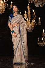 Load image into Gallery viewer, Beige Fancy Embroidered Wedding Saree