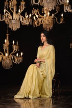 Load image into Gallery viewer, Yellow Silk Engagement Saree With Embroidered Work