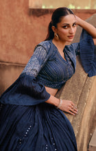 Load image into Gallery viewer, Dark Blue Indo Western Wedding Wear Suit With Embroidered Ethnic Jacket - Diva D London LTD