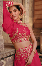 Load image into Gallery viewer, Bright Pink Indo Western Wedding Wear Suit With Embroidered Ethnic Jacket - Diva D London LTD