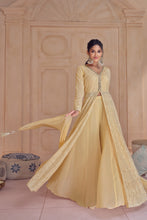 Load image into Gallery viewer, Lemon Yellow Chikenkari Georgette Anarkali