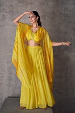 Load image into Gallery viewer, Yellow Designer Indo-Western Lehenga With Jacket