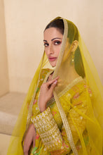 Load image into Gallery viewer, Beautiful Yellow Printed Georgette Haldi Wear Gown With Dupatta