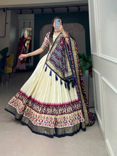 Load image into Gallery viewer, Purple Tussar Silk Patola Print With Foil Print Chaniya Choli