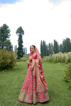 Load image into Gallery viewer, Red with hint of Maroon Bridal Designer Banarasi Silk Lehenga Choli With Cording, Thread, Stone And Sequins Work