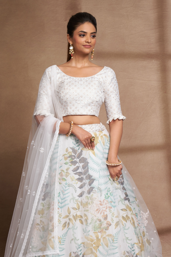 Stylish White Lehenga Choli