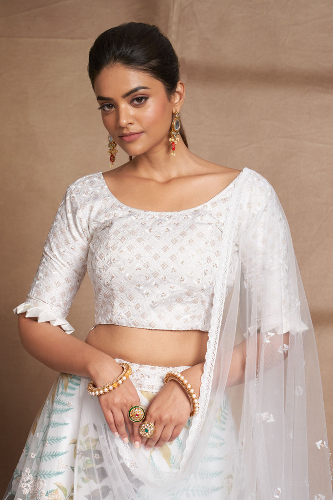 Stylish White Lehenga Choli