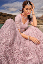 Load image into Gallery viewer, Party Mauve Pink Designer Wedding Wear Organza Lehenga Choli With Mirror Work