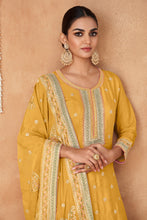 Load image into Gallery viewer, Gorgeous Yellow Real Chinnon Embroidered Designer Sharara Suit