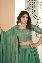 Load image into Gallery viewer, Light Green Designer Sequins Lehenga Choli In Georgette - Diva D London LTD