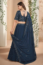 Load image into Gallery viewer, Navy Blue Designer Sequins Lehenga Choli In Georgette - Diva D London LTD