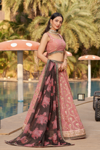 Load image into Gallery viewer, Pink Georgette Lehenga Choli With Embroidery Sequence Work