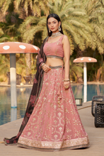 Load image into Gallery viewer, Pink Georgette Lehenga Choli With Embroidery Sequence Work