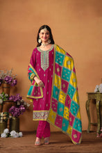 Load image into Gallery viewer, Dark Pink With Multicolour Duppata Salwar Kameez Suits