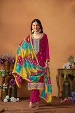 Load image into Gallery viewer, Dark Pink With Multicolour Duppata Salwar Kameez Suits
