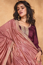 Load image into Gallery viewer, Maroon Silk Salwar Suit With Embroidered Work