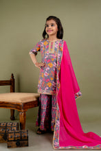 Load image into Gallery viewer, Girls Multi Colour Floral Sharara With Duppata